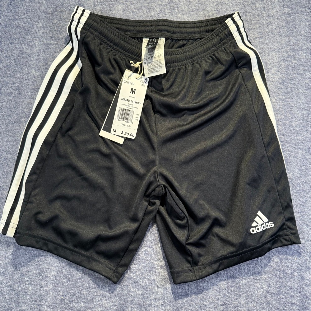 Adidas Kids Squad 21 Soccer Shorts Black White GN5767 Youth Medium NEW